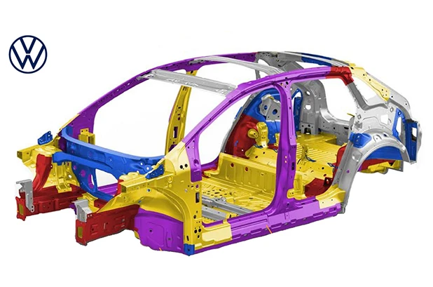 Aufschl&uuml;sselung der Rohkarosserie von Volkswagen: Mild-hochfester-warmumgeformter Stahl & Aluminiumanwendung